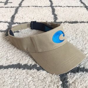 Tan Costa visor with blue logo